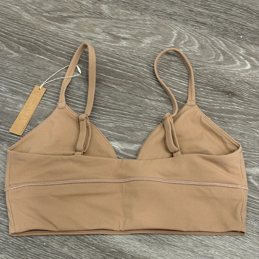 SKIMS Fits Everybody Triangle Longline Bralette Sienna Tan Medium Loungewear New - Picture 4 of 11